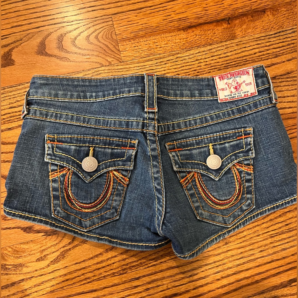 True Religion Rainbow Josie 27 Denim Shorts